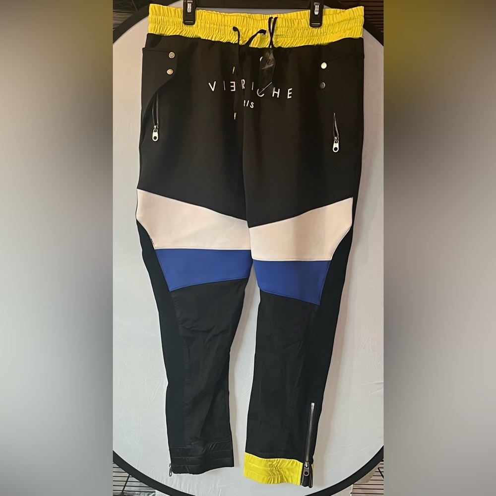 Men's Black and Yellow Joggers